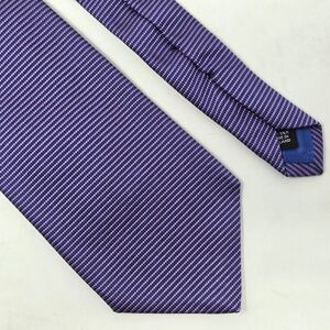 CHARLES HILL SILK BARNEYS SILK TIE PURPLE BLUE MICRO STRIPE WEAVE 3.75" X 56"